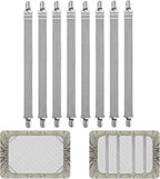 8Pcs Adjustable Bed Sheet Straps Clips, Elastic Mattress Sheet Fasteners Holder and Suspenders, Grippers to Hold Sheet, Mattress, Sofa, Couch, Table Cloth, Ironing Board Cover(Grey)
