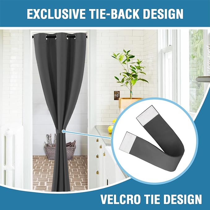 H.VERSAILTEX Doorway Curtain Blackout Closet Door Curtain Room Divider Window - Image 7