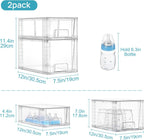 Vtopmart Clear Stackable Storage Drawers, 4 Pack Kitchen Cabinet Set