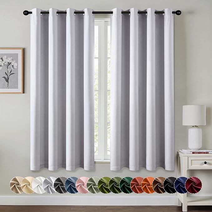 MIULEE Greyish White Blackout Curtains by MIULEE