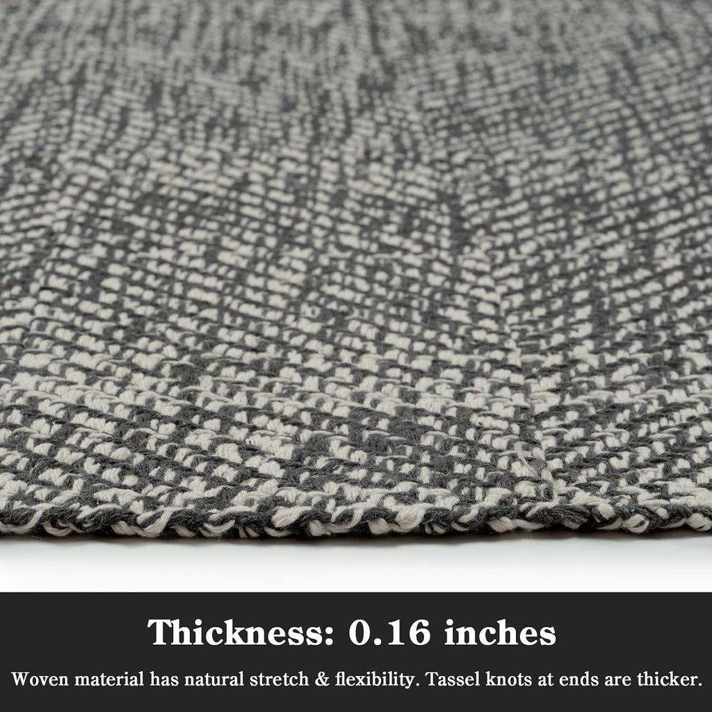 Collive 3' x 5' Indoor Entryway Rug, Boho Modern Grey Washable Kitchen Rug