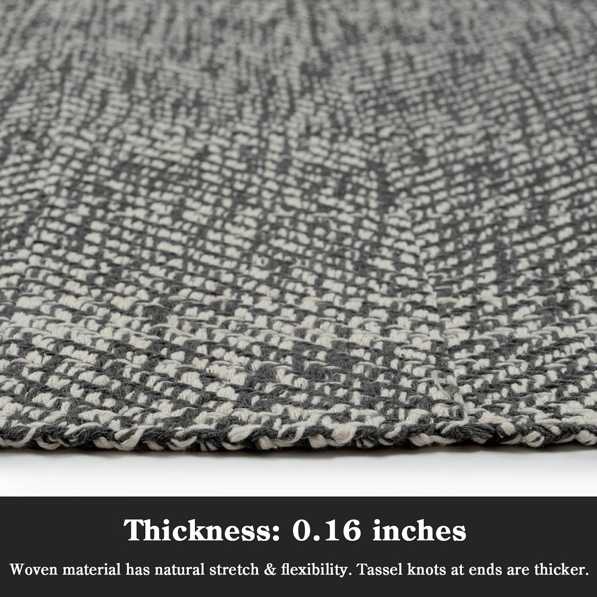 Collive 3' x 5' Indoor Entryway Rug, Boho Modern Grey Washable Kitchen Rug