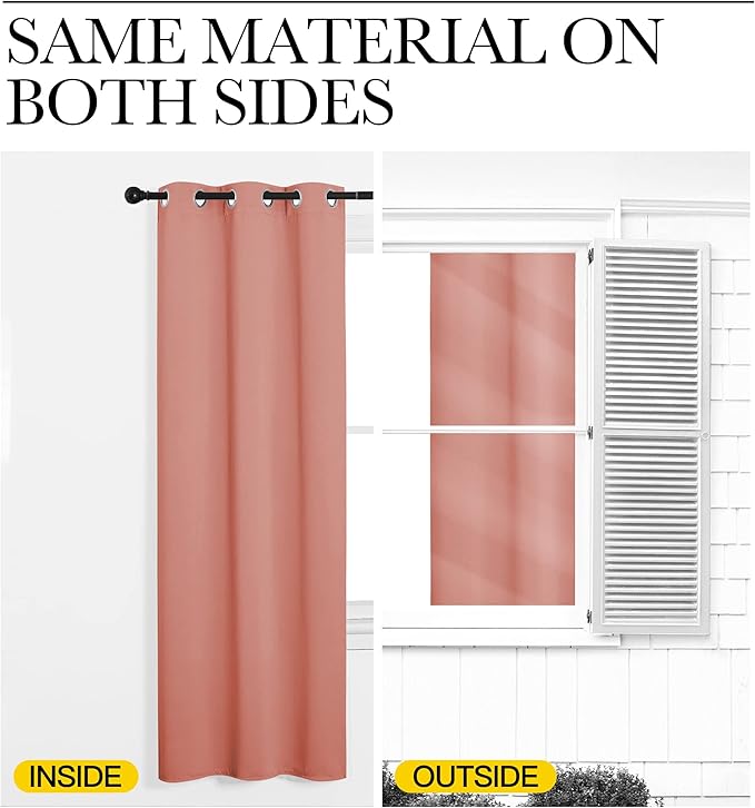 NICETOWN Coral Room Darkening Curtain Drapes - Image 4
