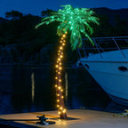 Lightshare 7 Feet Palm Tree 152LED Lights Artificial Fake Tree Decoration for Tiki Bar Outside Patio Porch Pool Christmas Nativity