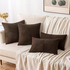 MIULEE Dark Brown Decorative Throw Pillow Covers 18x18 Inch - Image 4