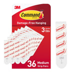 Command Indoor Medium Replacement Strips, 36 Strips