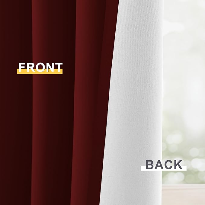 Yakamok 100% Blackout Curtain Panels 84 inches Cold and Light Blocking Drapes - Image 6