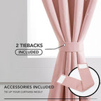 Deconovo Pink Curtains, Thermal Insulated Soundproof Curtain, 45 x 45 Inch Long - Image 4