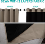 NICETOWN Taupe Full Shade Curtain Panels, Pair of Energy Smart & Noise Blocking - Image 5