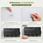 Key Holder Wall Mount, Wooden Key and Mail Organizer, Black