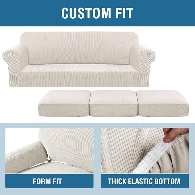 H.VERSAILTEX 4 Piece Stretch Sofa Covers - Image 4
