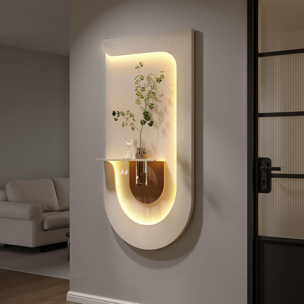 3D Textured LED Wall Art Decor for Living Room, Modern Vertical 30x60 Inch