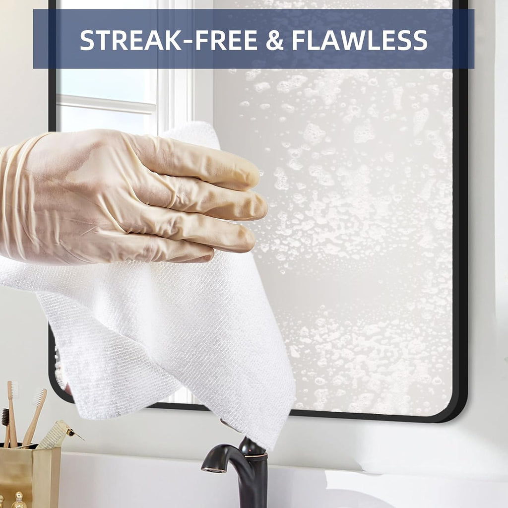 & PLUSH Microfiber Cleaning Cloth Roll - 50 Pack, Tear Away Microfiber Towels, 12" x 12", Reusable, Washable, Streak Free, Ultra Absorbent Dish Rags for Car, Home, Garage or Shop (White)
