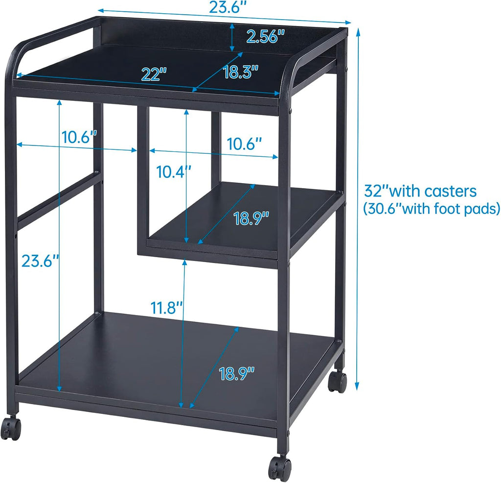 Fannova Printer Stand with Storage Shelf for PC Computer Tower CPU Shredder