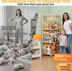 Corner Stuffed Animal Storage, Large Wooden Plush Toy Storage Zoo
