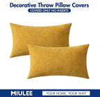 MIULEE Pack of 2 Mustard Yellow Throw Pillow Covers 12x20 Inch Soft Spring - Image 6