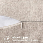 MIULEE Pack of 2 Couch Throw Pillow Covers 18x18 Inch Natural Beige Farmhouse - Image 3