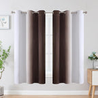 Estelar Textiler Brown and Greyish White Ombre Blackout Curtains - Image 2