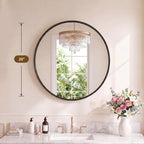 NEWBULIG 20-Inch Round Wall Mirror, Bathroom Wall Circle Mirror