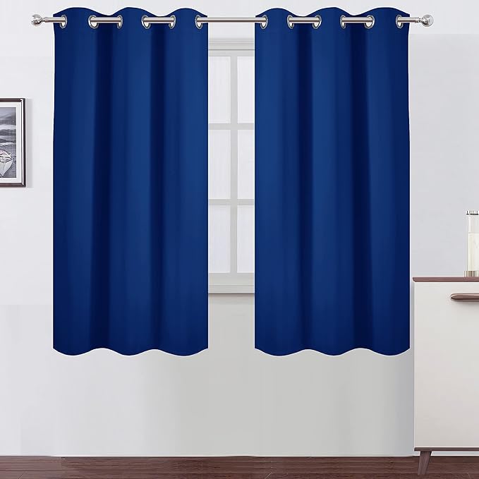 LEMOMO Blackout Curtains 42 x 63 inch/Royal Blue Curtains Set of 2 by Lemomo