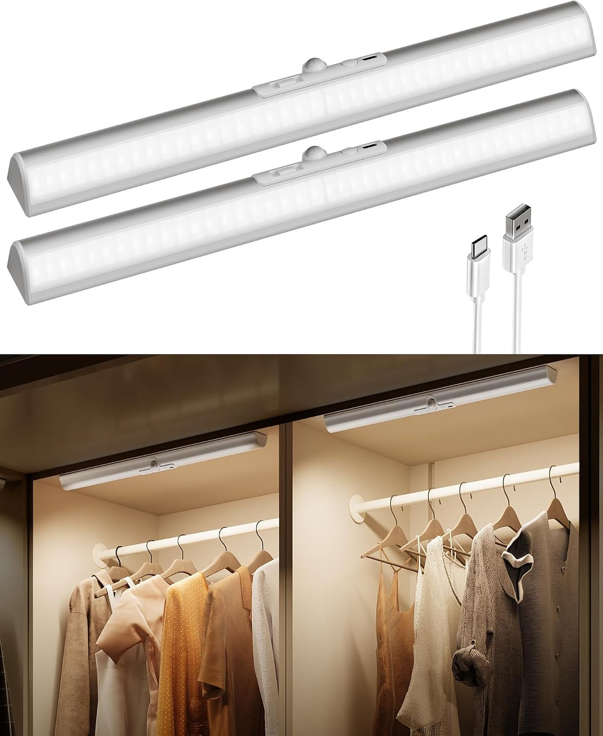 EZVALO 17-Inch Closet Lights, Motion Sensor Lights Indoor