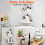 Shower Caddy Storage, Triangle Corner Shelf with Adhesive Hooks