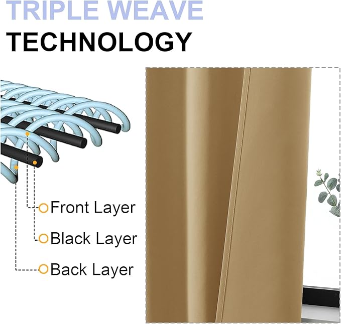 Simplebrand Ava Gold Blackout Curtains - Image 5
