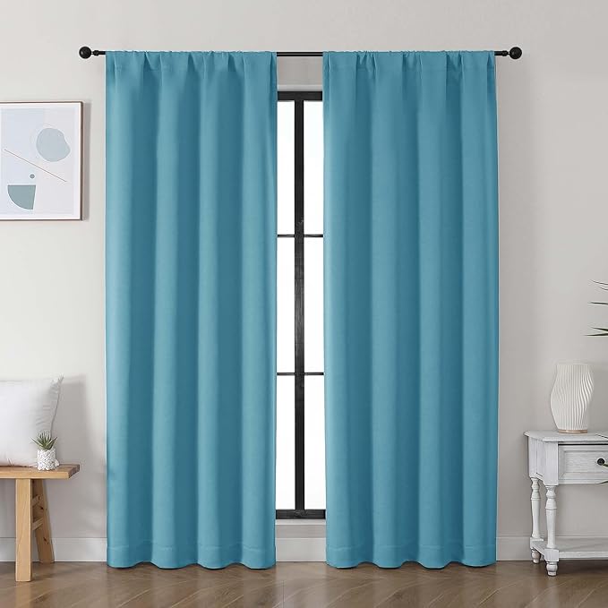 Simplebrand Ava Turquoise Blackout Curtains by Simplebrand