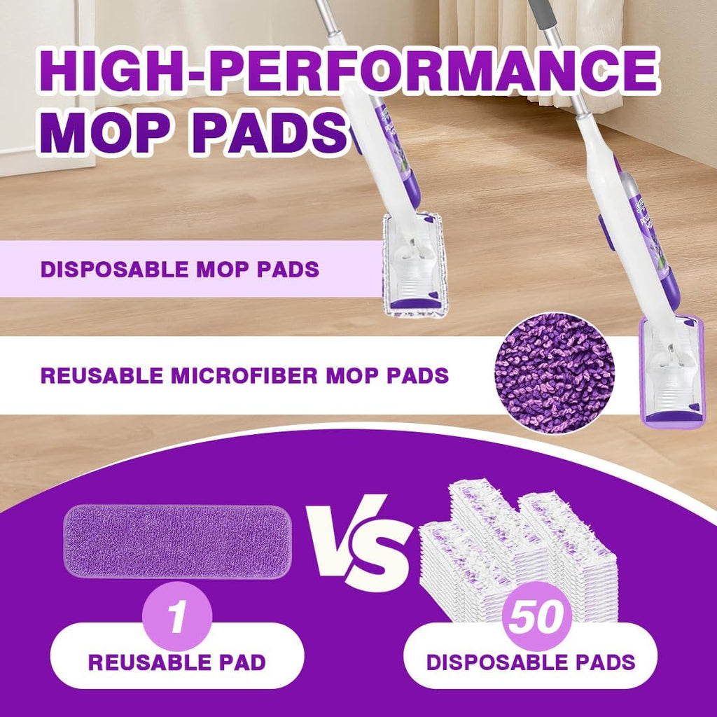 HOMEXCEL Microfiber Mop Pads 8 Pack for Swiffer PowerMop 13"-15" Washable