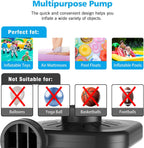 Electric Air Pump for Inflatables,Portable Quick-Fill Air Pump with 3 Nozzles,110V AC/12V DC,Inflator & Deflator Pumps for Outdoor Camping,Air Mattress Beds,Boats,Inflatable Cushion,Couch,Pool Floats