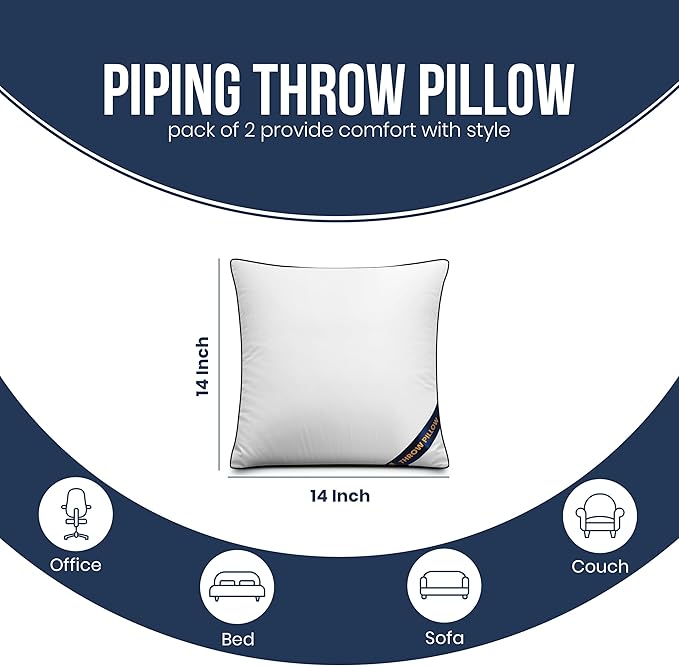Utopia Bedding Throw Pillow Inserts, 14 x 14 Inches Decorative Indoor Pillows - Image 2