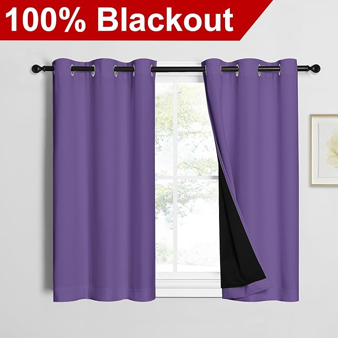 NICETOWN 100% Blackout Short Curtains - Image 2