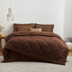 Love's cabin Full Comforter Set, 7 Pieces Bed in a Bag, Brown