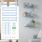 Fire Escape Wall Shelf, NYC Wall Decorative Floating Shelves, Sky Blue