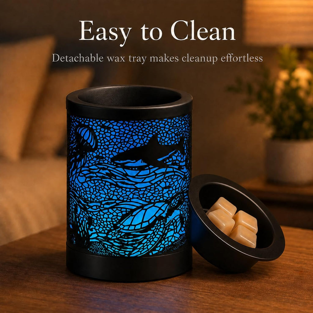 Wax Warmer, Wax Melt Warmer with 7-Color LED Night Light & 2/4/8H Timer