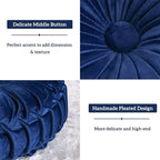 HIG Set of 2 Decorative Round Pleated Throw Pillows, Classy Accent Pumpkin - Image 5