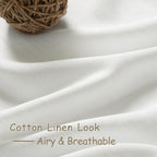Nanspring Off White Linen Curtains 84 Inch Length 2 Panels Set - Image 5