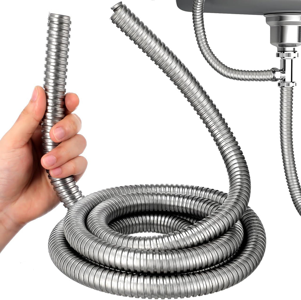DECHOUS Stainless Steel Wire Cable Protector Sleeve Threaded Hose Cable Protector for Home Office Industrial Use Flexible Abrasion Resistant Sleeve for Desk Tv Computer 118.11 in