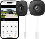 Window Security Camera 2K, Indoor WiFi Cameras 2.4GHz/5GHz, 2 Pack with Colorvue AI Color Night Vision, Person Detection with Auto-Focus, 24/7 Recording Compatible with Alexa & Google Home