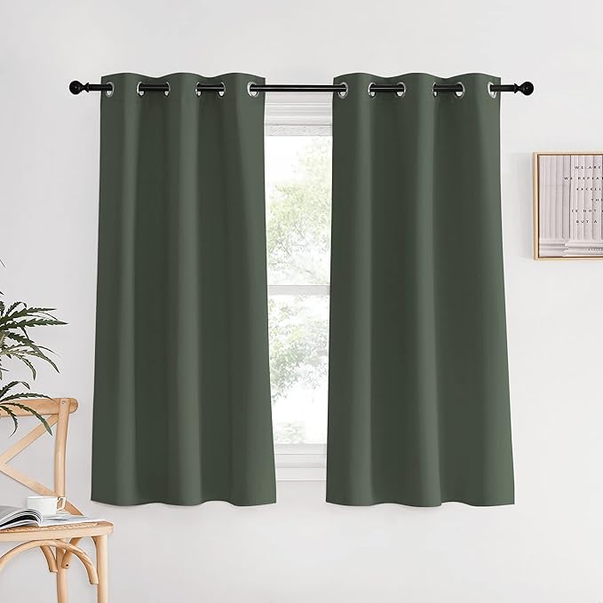 NICETOWN Thermal Insulated Curtains Blackout Draperies, Dark Mallard, 34 by 60 by NICETOWN