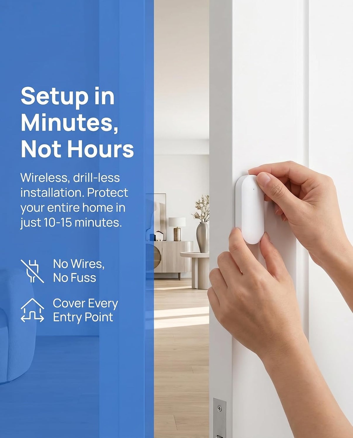 WiFi Home Security Alarm System with Door Window Sensors & Motion Sensor