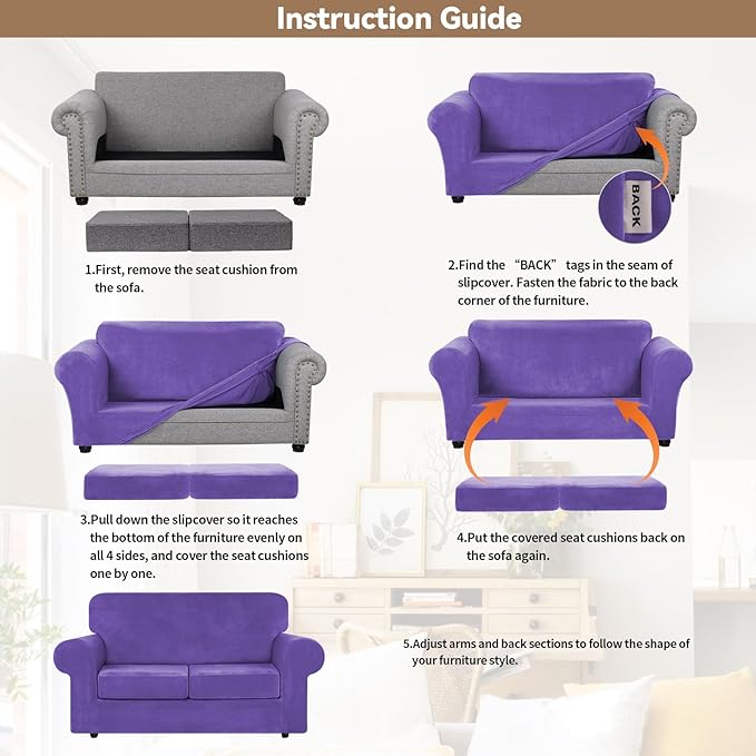 WEERRW Velvet Couch Covers for 2 Cushion Couch Sofa - Image 6