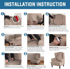 H.VERSAILTEX Wingback Chair Covers Velvet Plush Wing Chair Slipcover 1 Piece - Image 6
