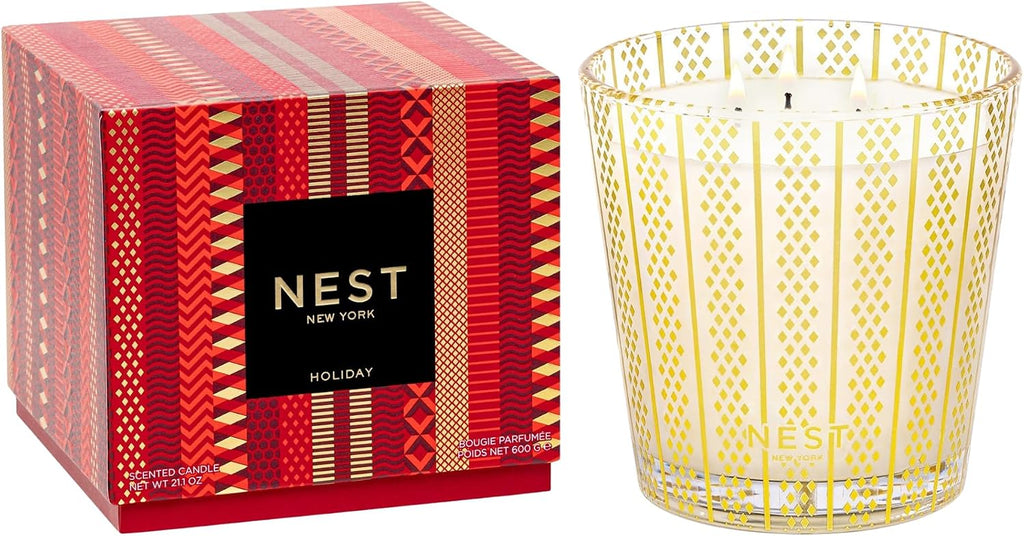 NEST New York Scented 3-Wick Christmas Tree Candle, Birchwood Pine