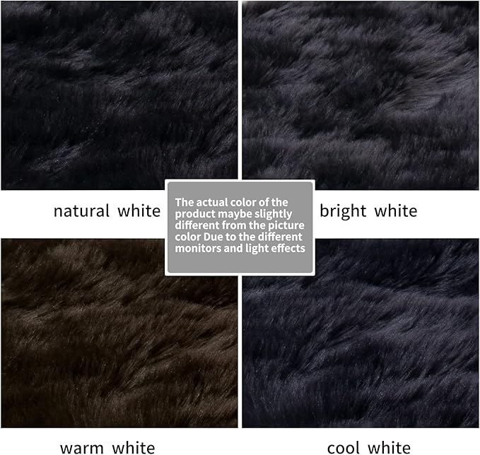 Ciicool Faux Fur Rug Black Fluffy Area Rugs - Image 7