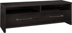 ClosetMaid Media Stand Entertainment Center with Cabinet Drawers, Open Shelves, 55 in. Wide, for Living Room, Den, Game Room, Black Walnut Finish