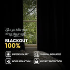 Yakamok 100% Blackout Curtain Panels 96 inches Cold and Light Blocking Drapes - Image 7