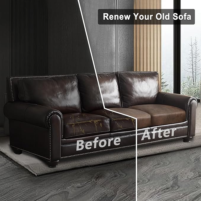 Leather Look Couch Cushion Covers Sofa Seat Slipcovers Sets Couches Furniture - Image 7