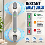 Shower Grab Bars for Seniors, Updated 12" Shower Suction Handles, 2 Pack