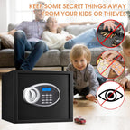 1.8 Cuft Fire proof Safes for HOME USE, Anti-Theft Digital Personal Security Safety Box with Electronic Keypad and Spare Keys, Home Safes Fireproof Waterproof for Money Medicine Document Valuables